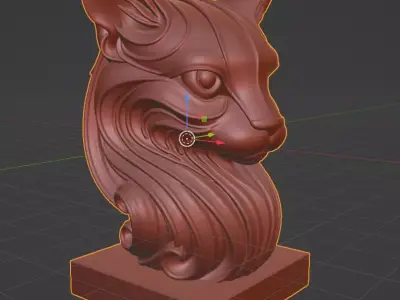 Cat Bust  Decorative Sculpture 3D print model
