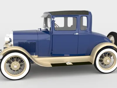 1929 Model A 5 Window Coupe 3D model