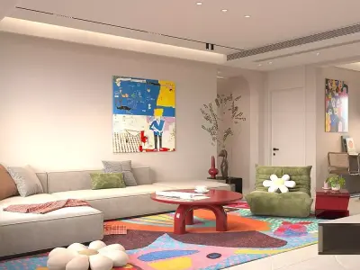 Living room 3D model 51