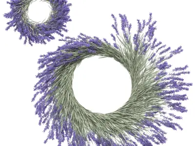 Lavender decor set 2 3D model