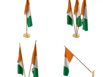 Ivory Coast  Flag Pack  3D model