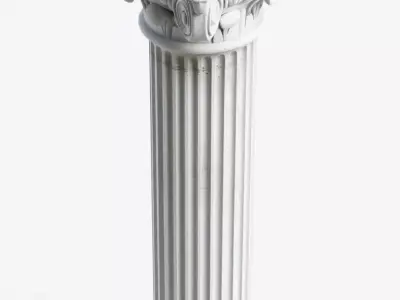 Classical Corinthian Column Ancient Greek Architectural Pillar Low-poly 3D model