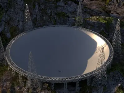 FAST tianyan chinese telescope 3D model