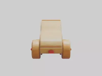 Wooden Toy Car Low-poly 3D model buy