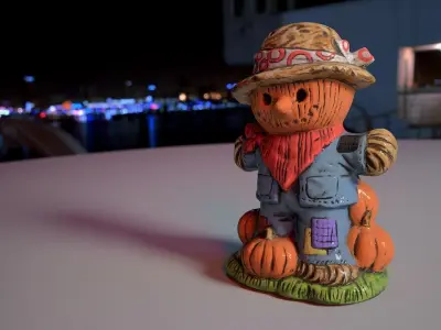 0002-03 Pumpkin Scarecrow Low-poly 3D model