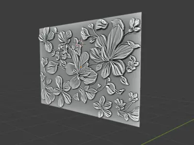 modern panel wall decor set wall relief mural CNC 120 3D model