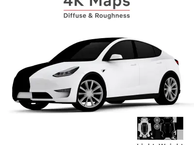 Tesla Model Y 2021 Low-poly 3D model