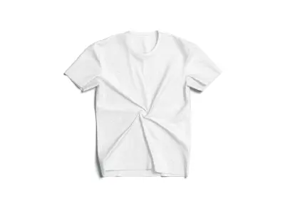 Flat Lay T-shirt front and back - twisted casual tshirt Low-poly 3D model