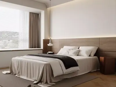 Minimalist Wabi-Sabi Bedroom 3D model