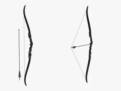 Recurve Bow Low-poly 3D model