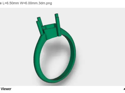 Women Ring with an Emerald-cut Center Stone 3D print model