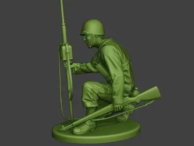 American engineer soldier ww2 Crouch2 A9 3D print model
