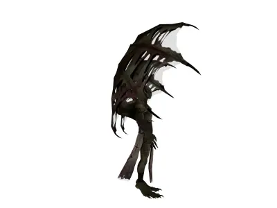 Dark Bat-Winged   Game-Ready Animated 3D Character Low-poly 3D model