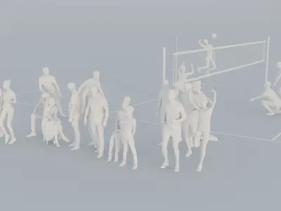 03 CROWDS SPORT SUMMER SITTING PEOPLE SCANS MAN WOMAN 3D print model