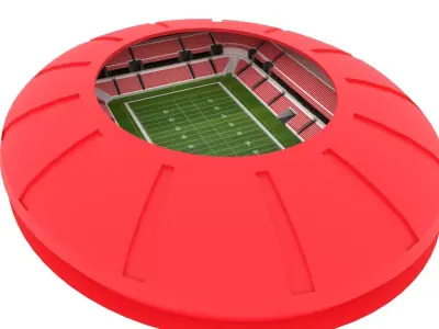 American Football Stadium Low-poly 3D model 17