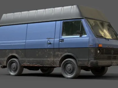 Van Vehicle Pack for Unity 3D Low-poly 3D model