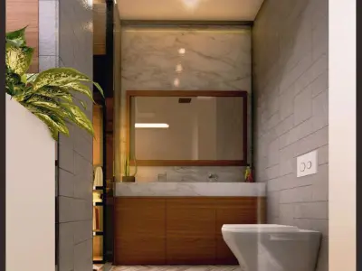 Luxury master bedroom interior scene 3D model