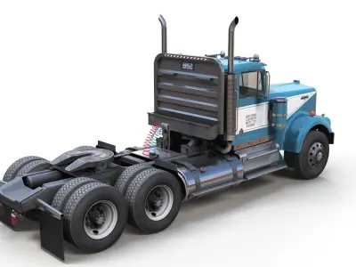 Kenworth W900A daycab Low-poly 3D model