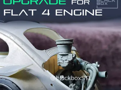 PRO Turbo UPGRADE SET for our  Flat FOUR Base engine 1-24th 3D print model