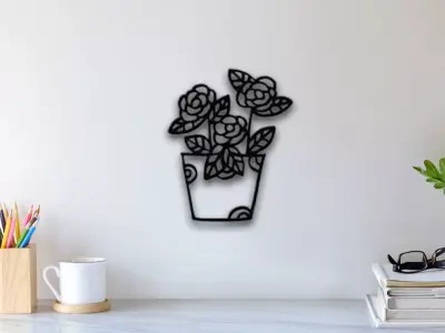 Flower Wall Art 3D print model shop