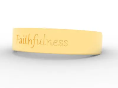 Faithfulness Female Ring gold 3D print model
