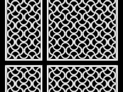Wood Arabic Islamic pattern decorative grill screen 3D model
