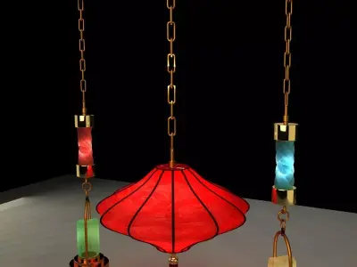 Chinese Red Lantern 3D model buy