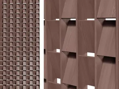 wooden wall panel 3D model