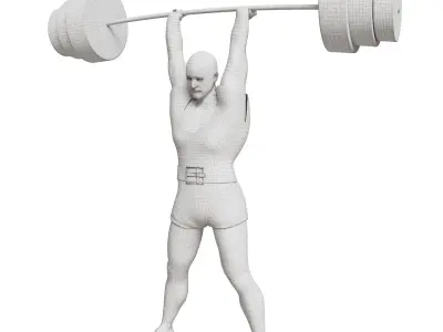 Weightlifter sculpture 3D model