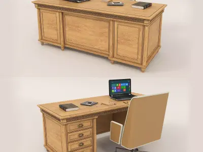 European Style Working Table 3D model
