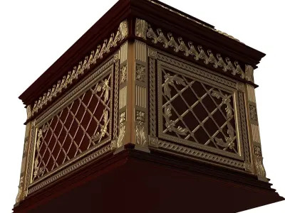 Chest 08 Red Low-poly 3D model