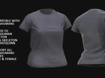 Tshirt 122 - All MH Bodies - UE5 Skeletons - Rigged Low-poly 3D model