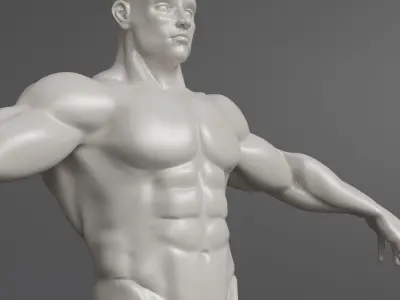 Muscles man 01 Low-poly 3D model