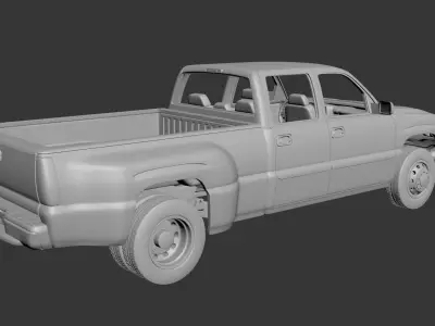 GMC Sierra Crew Cab 3500 Dually 2003 3D print model