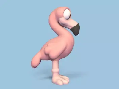 Cartoon Flamingo 3D print model