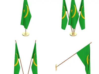 Mauritania Flag Pack 3D model