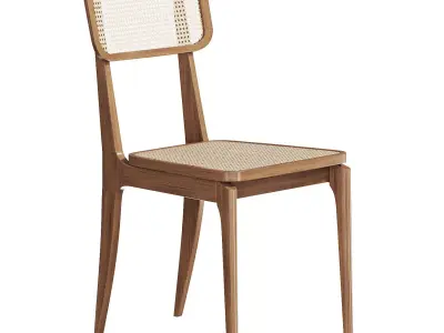 Rustic Walnut Side Chair 3D model