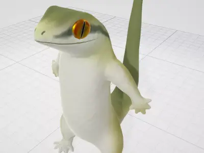 LIZARD GECKO 3d model PBR TEXTURED includes Hi Poly model Low-poly 3D model