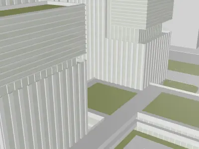 Simple model of high-rise office building 3D model