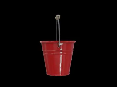 Beach Bucket red Low-poly 3D model