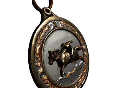 Equestrian Horse Jumping Sports Medal Low-poly 3D model