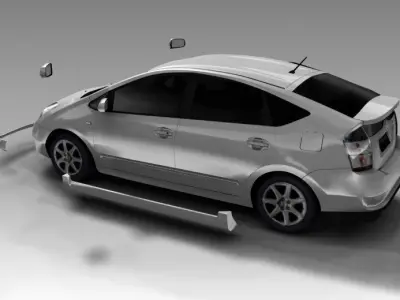 Toyota prius car model full option and  material for all scene  3D model