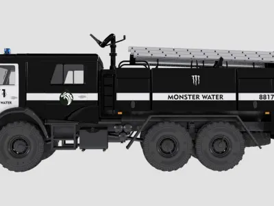 ATs7-40 fire truck dark 3D model