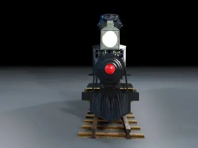 Old Steam Engine 3D model Low-poly 3D model