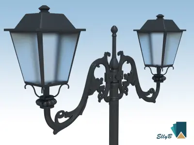 Old School Street Lamp 3D model