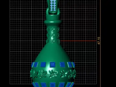 Floral Ruby Bottle Pendant   3D Printable Jewelry 3D print model