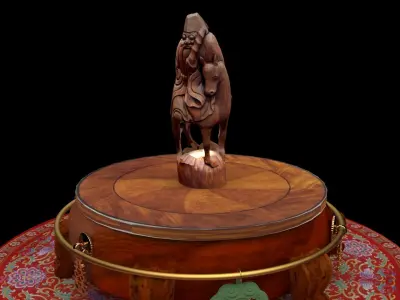  Chinese bamboo carving figure  3D model