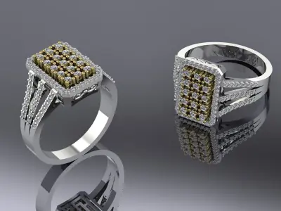 Jewelry Ring Gold 3D print model 54