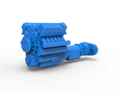 V12 WITH GEARBOX 3D print model