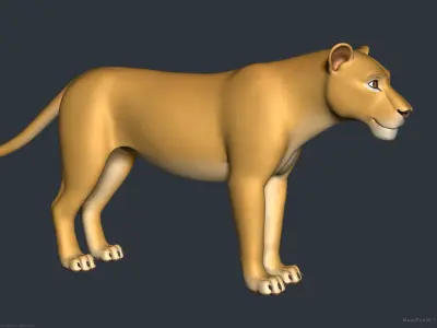 Stylized Cartoon Lion 3D model